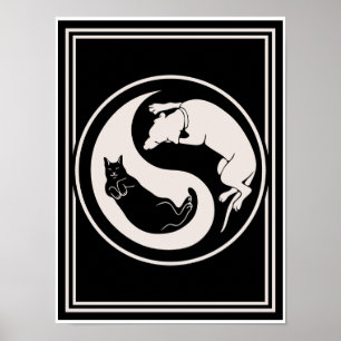 Cat-Dog Yin-Yang Poster