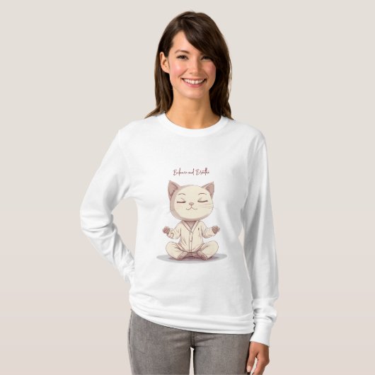 Cat doing Yoga T-Shirt (Vorne ganz)