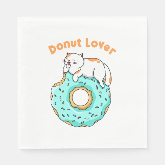 Cat Donut Lover Serviette (Vorderseite)