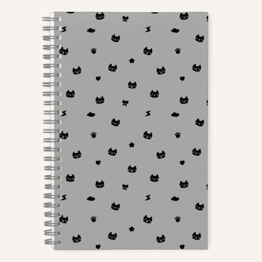 Cat Doodle Grey Notizblock (Vorderseite)