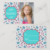 Cat Doodles Valentine's Day Custom Foto Cards Mitteilungskarte (Vorne/Hinten)