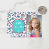 Cat Doodles Valentine's Day Custom Foto Cards Mitteilungskarte (Vorderseite/Rückseite Beispiel)