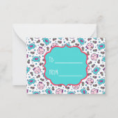 Cat Doodles Valentine's Day Custom Foto Cards Mitteilungskarte (Rückseite)