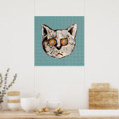CAT, DOTS and EYES OF DIAMONDS Poster (Küche)