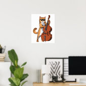 Cat Double Bass Player Poster (Heimbüro)