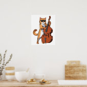 Cat Double Bass Player Poster (Küche)