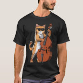 Cat Double Bass Player T-Shirt (Vorderseite)