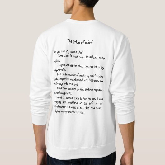 Cat Drabble Sweatshirt (Schwarzer Text) (Rückseite)