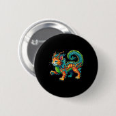 Cat Dragon Happy Chinese New Year 2024 Womens Mens Button (Vorne & Hinten)