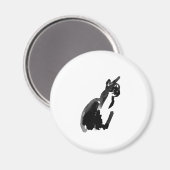Cat Drawing Ink Brush Wash Art Magnet (Vorderseite/Rückseite)