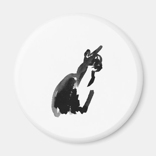 Cat Drawing Ink Brush Wash Art Magnet (Vorne)