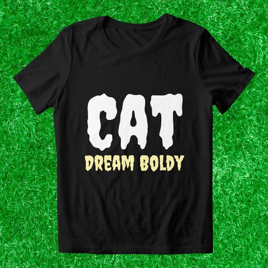 Cat Dream Bolly Funny Retro Personalisiert Black Tri-Blend Shirt