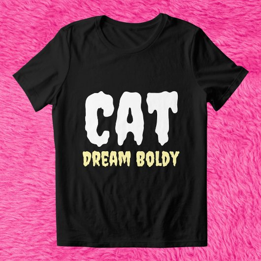 Cat Dream Bolly Funny Retro Personalisiert Black Tri-Blend Shirt