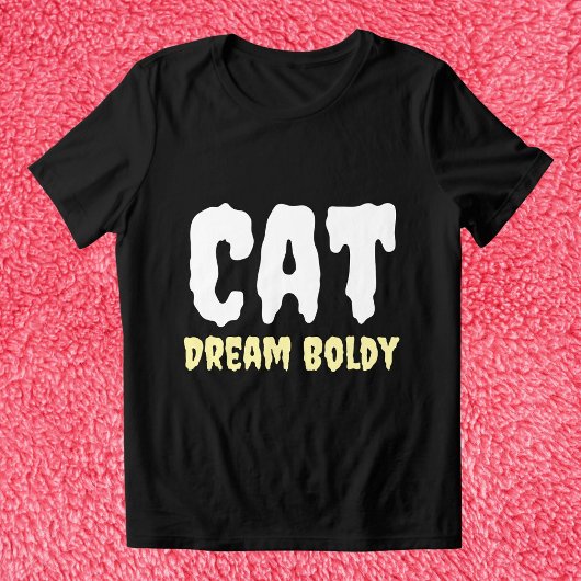 Cat Dream Bolly Funny Retro Personalisiert Black Tri-Blend Shirt