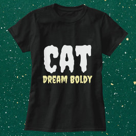 Cat Dream Bolly Funny Simple Personalisiert Black T-Shirt