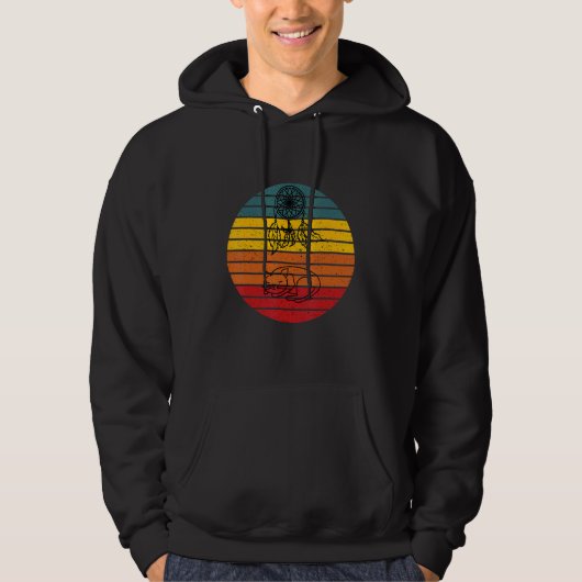 Cat Dreamcatcher Retro Sunset Design Hoodie (Vorderseite)