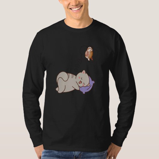 Cat Dreaming Sleeping T-Shirt (Vorderseite)