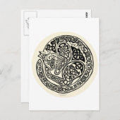 Cat Dreams Celtic Black Ivory Postkarte (Vorne/Hinten)