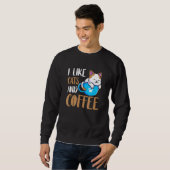 Cat Drink Coffee Cup Liebe Kaffee Drinker Liebe C Sweatshirt (Vorne ganz)