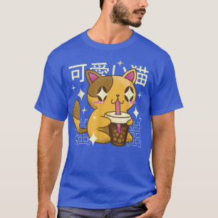 Cat Drinking Bubble Tea Drink Japan  T-Shirt