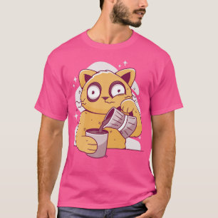 Cat Drinking Coffee abgeschwächt Koffein T-Shirt