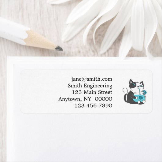 Cat drinks from straw - Choose background color (Insitu)