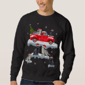Cat Driving Christmas Tree Red Truck Katze Weihnac Sweatshirt (Vorderseite)