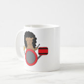 Cat Drummer 80er Hair Band Kaffeetasse (Vorderseite Links)