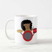 Cat Drummer 80er Hair Band Kaffeetasse (Links)
