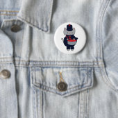 Cat Drummer Marching Band Navy Blue Red Button (Beispiel)