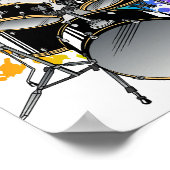 Cat Drummer Playing Drums Poster (Ecke)