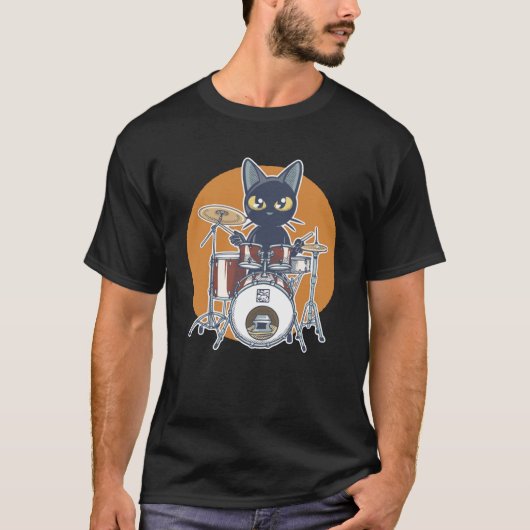 Cat Drummer T-Shirt (Vorderseite)