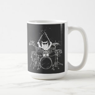 Cat Drummer Trommeln Tasse