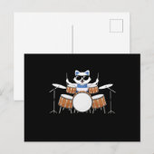 Cat Drums Postkarte (Vorne/Hinten)