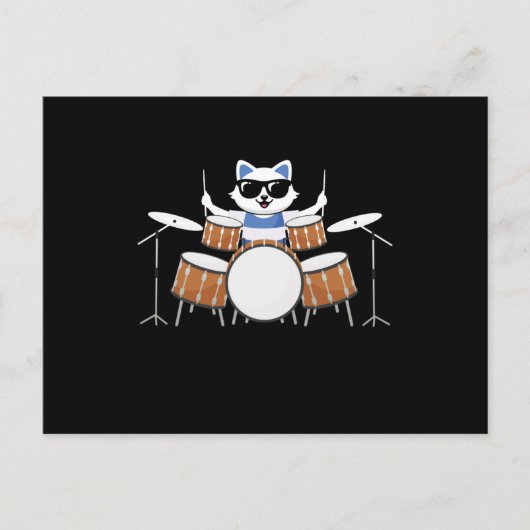 Cat Drums Postkarte (Vorderseite)