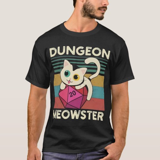 Cat Dungeon Meowster Vintag T-Shirt (Vorderseite)
