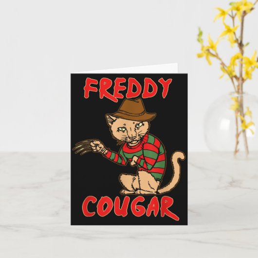 Cat _ Dy Cougar -funny Halloween For Men Women Kid Karte (Gelbe Blume)