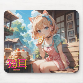 cat ears girl mousepad