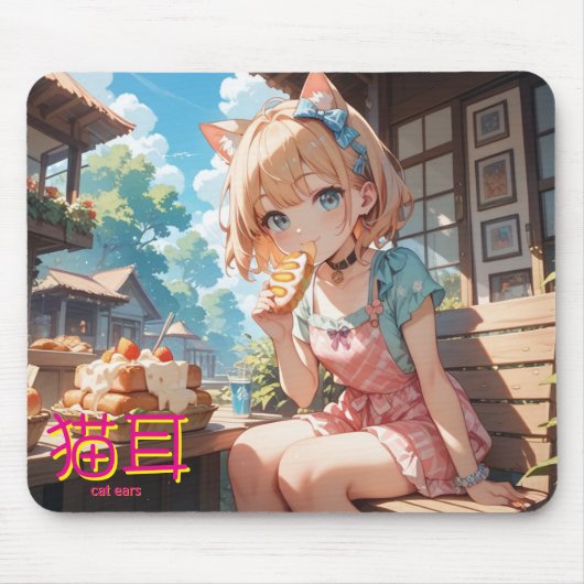 cat ears girl mousepad (Vorne)