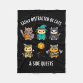 Cat Easily Distracted By Cat & Side Quests Rpg Fleecedecke (Vorderseite)