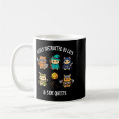 Cat Easily Distracted By Cat &amp; Side Quests Rpg Kaffeetasse (Links)