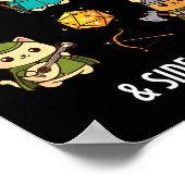 Cat Easily Distracted By Cat & Side Quests Rpg Poster (Ecke)