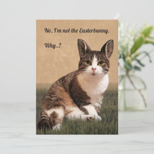 Cat-Easterbunny 🐰 😸 Feiertagskarte (Stehend Vorderseite)