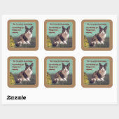 Cat-Easterbunny 😸 🐰 Quadratischer Aufkleber (Blatt)