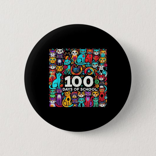 Cat Easy 100 Days of School T-Shirt Lehrer Button (Vorderseite)