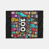Cat Easy 100 Days of School T-Shirt Lehrer Fleecedecke (Vorderseite (Horizontal))