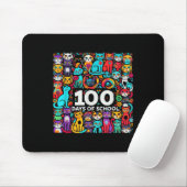 Cat Easy 100 Days of School T-Shirt Lehrer Mousepad (Mit Mouse)
