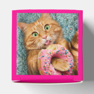 Cat Eating Donut Geschenkschachtel