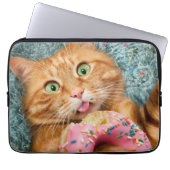 Cat Eating Donut Laptopschutzhülle (Vorderseite)