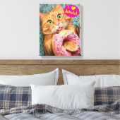 Cat Eating Donut Leinwanddruck (Insitu (Schlafzimmer))